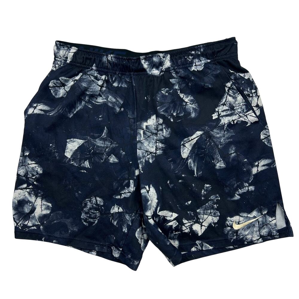 Nike Men's Knit Print Flower Shorts DQ4806-475 Dark Obsidian